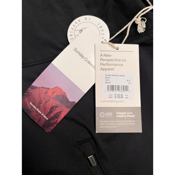 VUORI Sunday Element Jacket Men's SZ M in Classic Black NWT - Picture 5 of 9